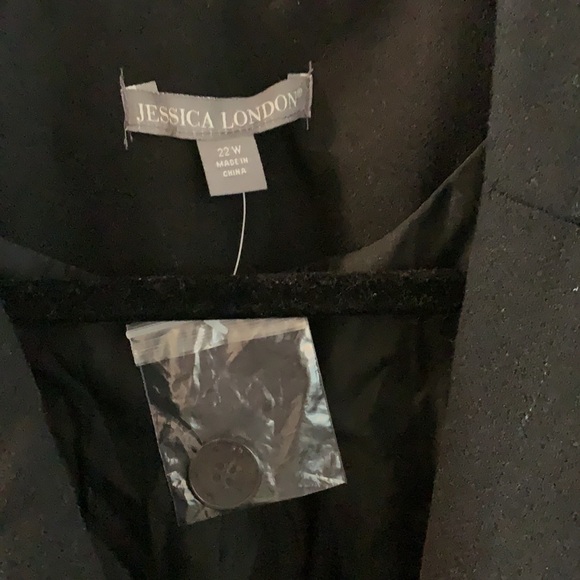 New Jessica London Wool-Blend Blazer Black 22W - Picture 2 of 7